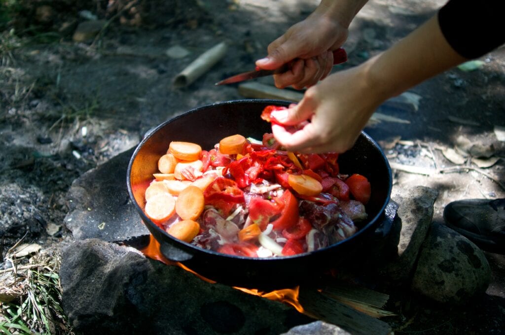 campfire cooking station